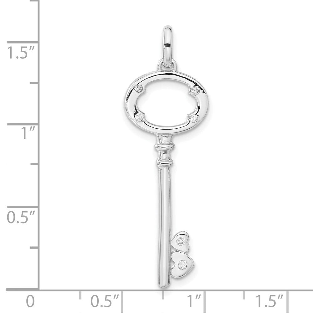 Sterlingsilber Zirkonia Key Anhänger