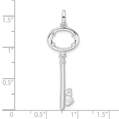Sterlingsilber Zirkonia Key Anhänger