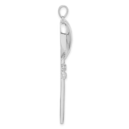 Sterlingsilber Zirkonia Herz Key Anhänger