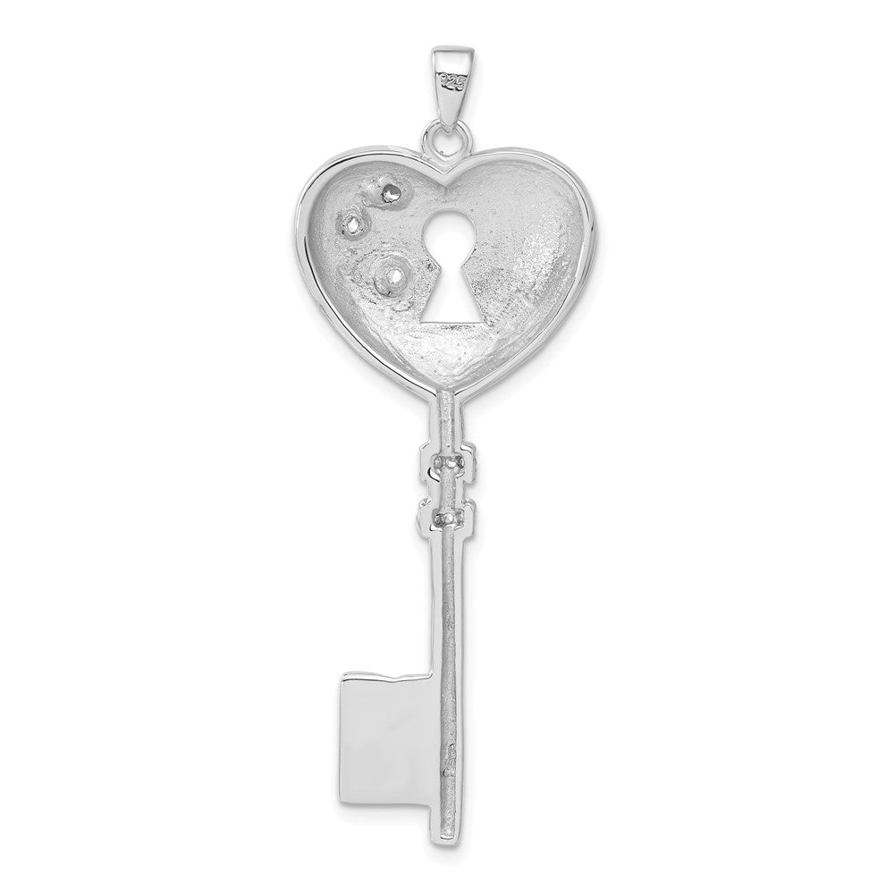 Sterlingsilber Zirkonia Herz Key Anhänger