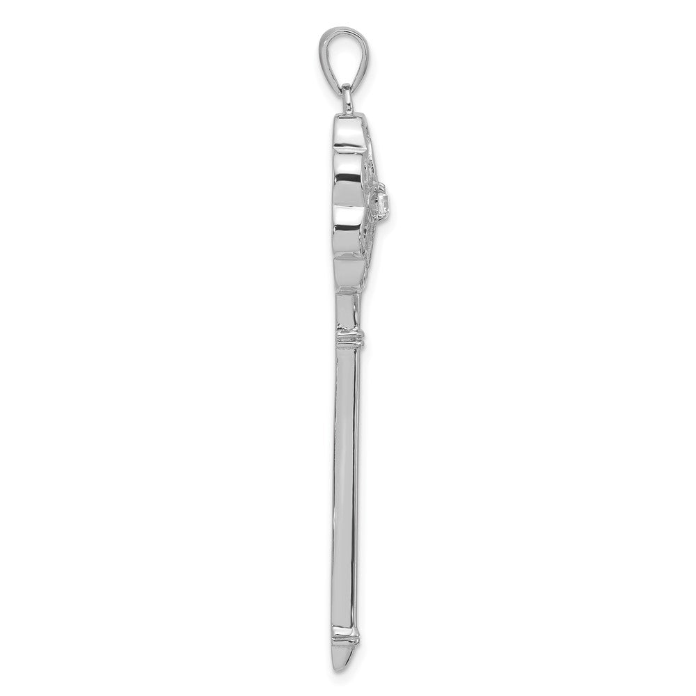 Sterlingsilber Poliert Zirkonia Key Anhänger