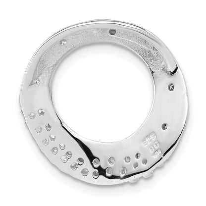 Sterlingsilber Poliert Zirkonia Kreis Anhänger