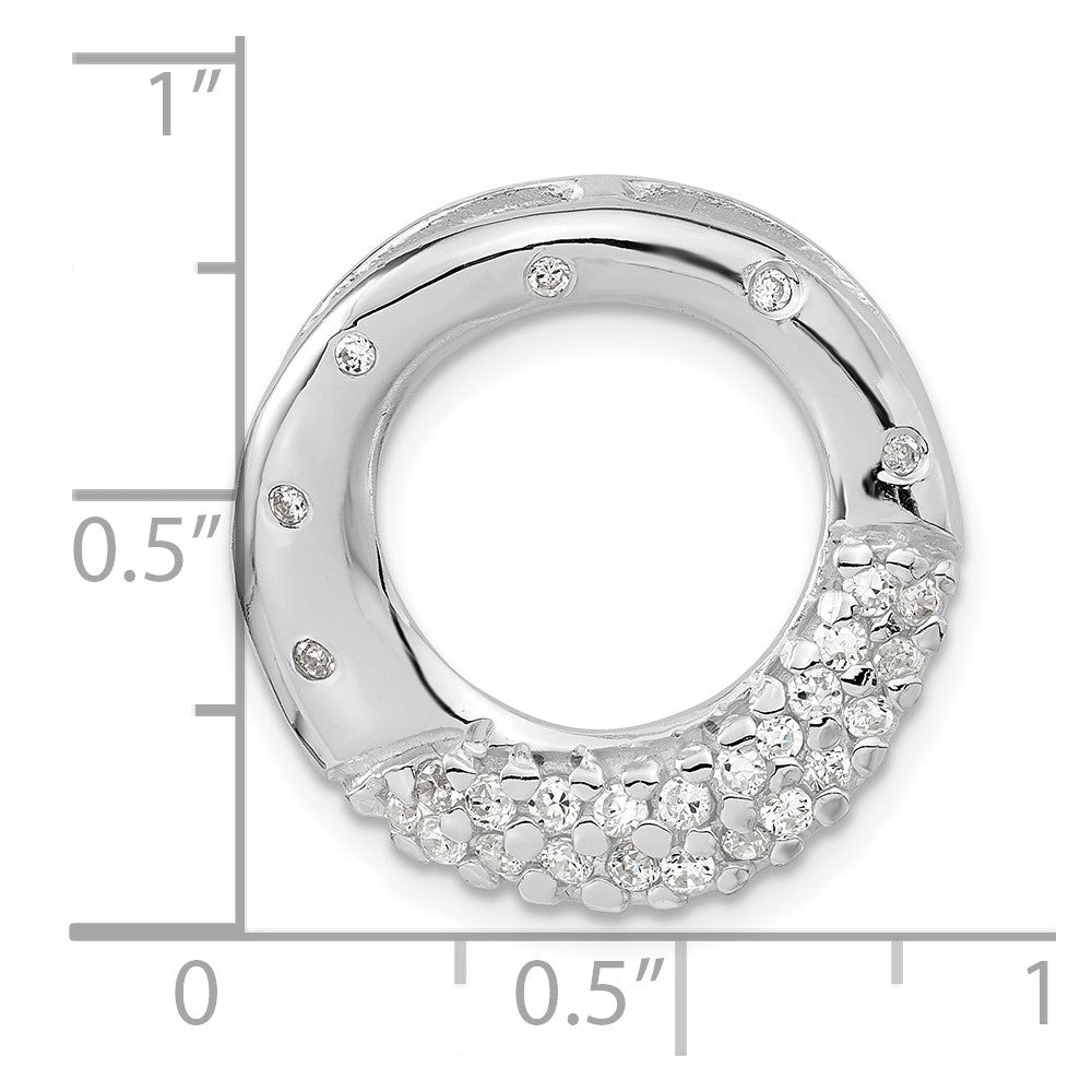 Sterlingsilber Poliert Zirkonia Kreis Anhänger