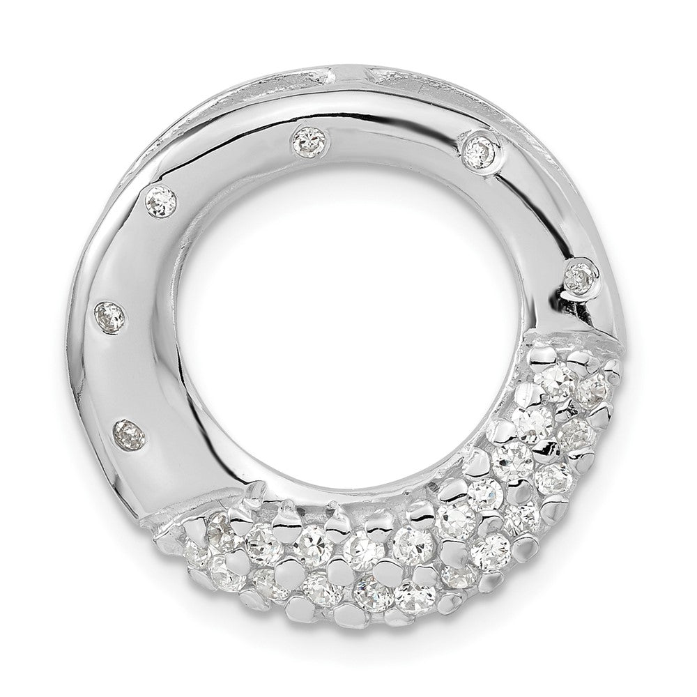 Sterlingsilber Poliert Zirkonia Kreis Anhänger