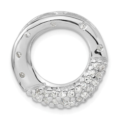 Sterlingsilber Poliert Zirkonia Kreis Anhänger