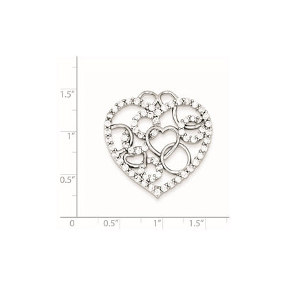 Sterlingsilber Herz & Kreise Zirkonia Anhänger