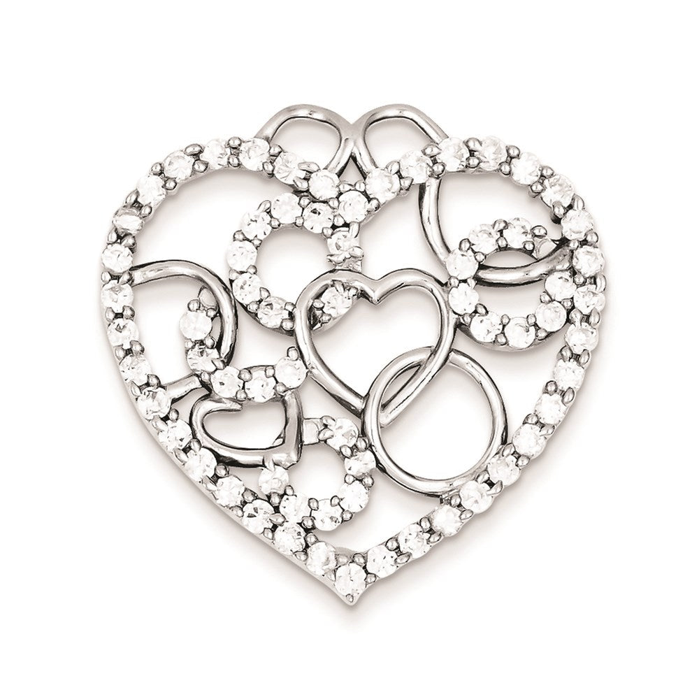 Sterlingsilber Herz & Kreise Zirkonia Anhänger