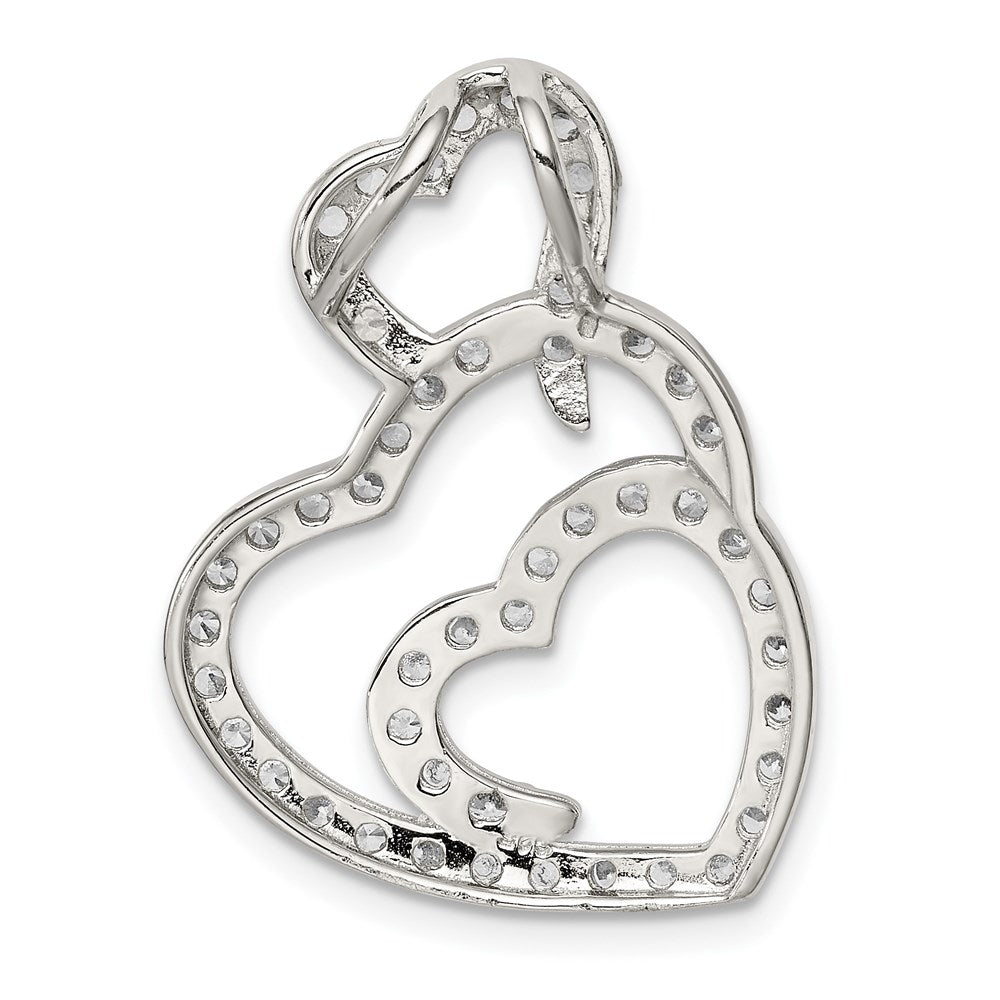 Sterlingsilber Rhodiniert Multi Herzen Klar Zirkonia Anhänger