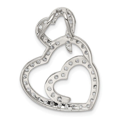 Sterlingsilber Rhodiniert Multi Herzen Klar Zirkonia Anhänger