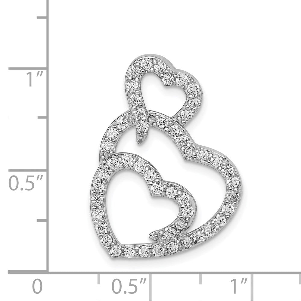 Sterlingsilber Rhodiniert Multi Herzen Klar Zirkonia Anhänger