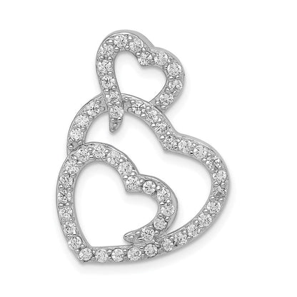 Sterlingsilber Rhodiniert Multi Herzen Klar Zirkonia Anhänger
