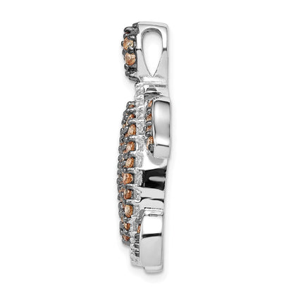 Sterlingsilber Weiß & Champagne Zirkonia Schildkröte Anhänger