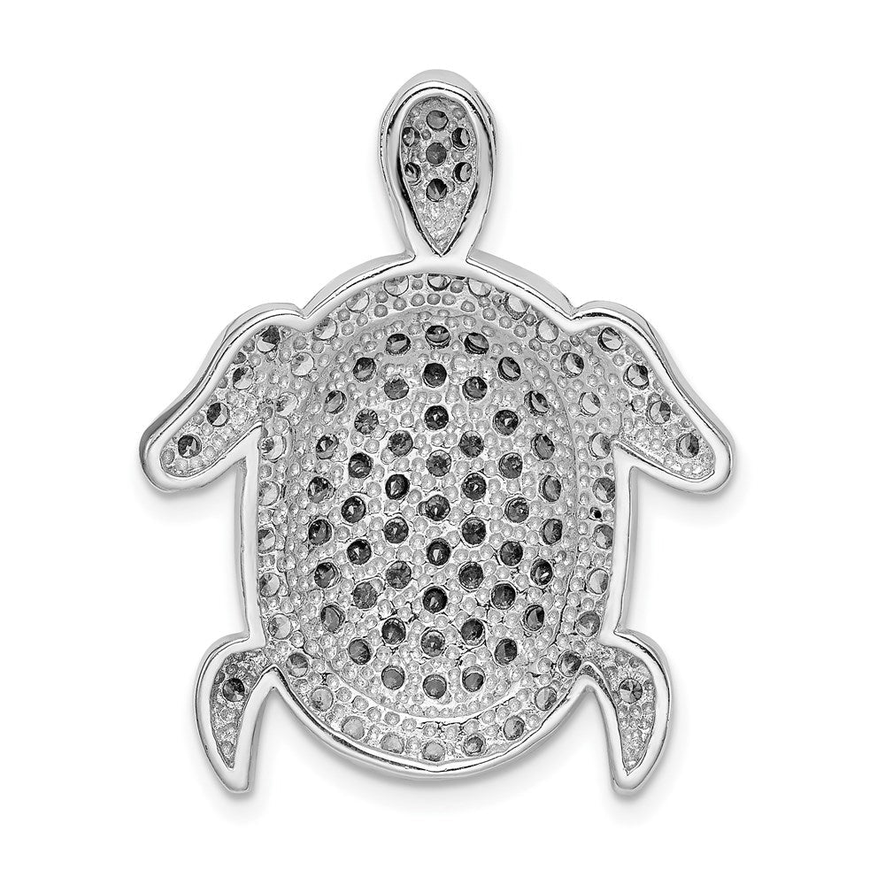 Sterlingsilber Weiß & Champagne Zirkonia Schildkröte Anhänger