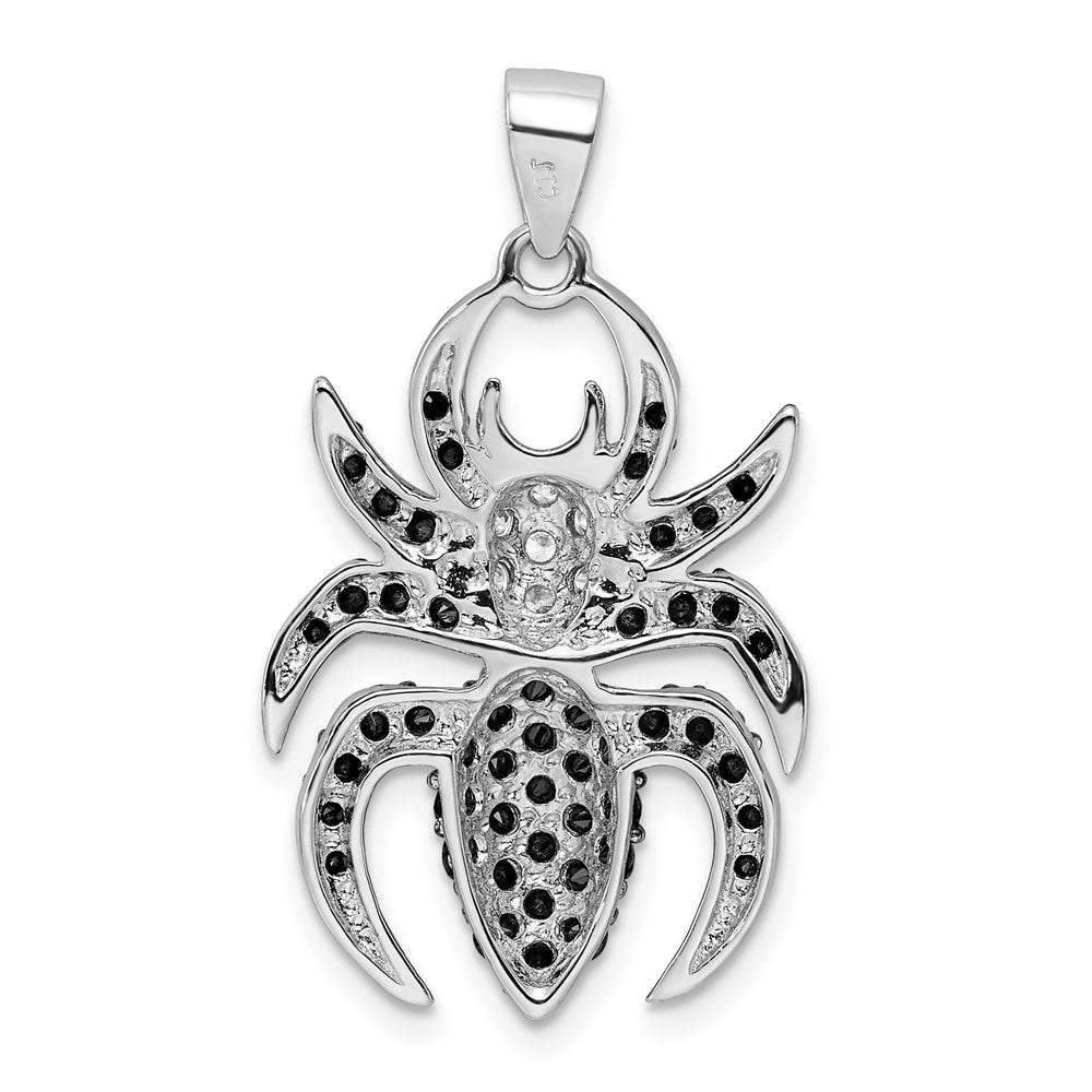 Sterlingsilber Rhodiniert Schwarz und Weiß Zirkonia Spider Anhänger