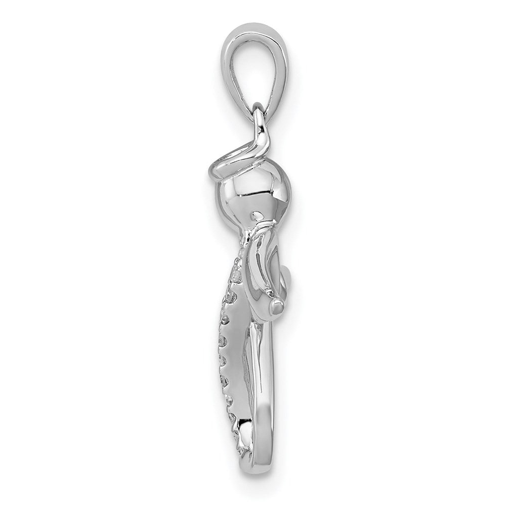 Anhänger „Engel“ aus rhodiniertem Sterlingsilber mit Diamant