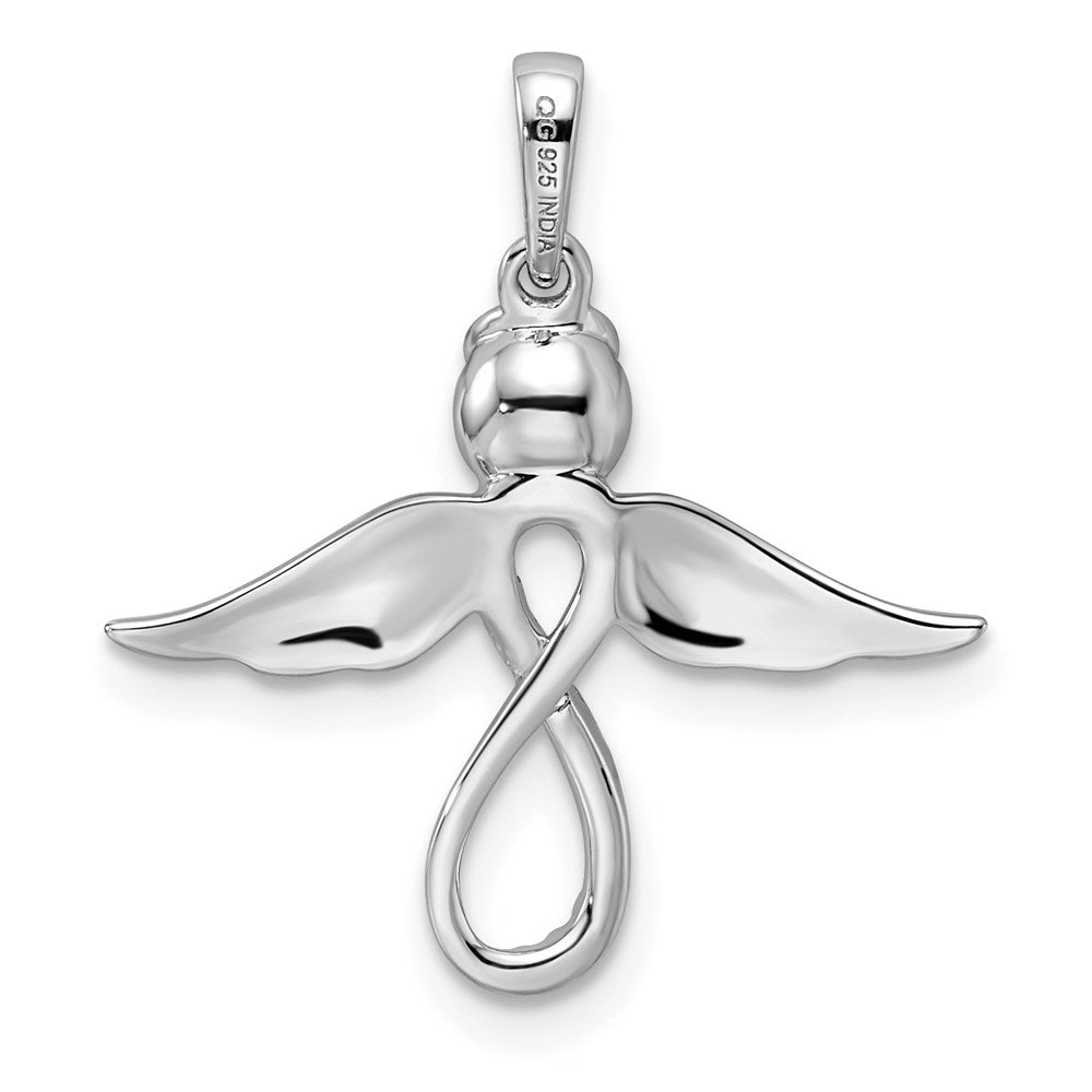 Anhänger „Engel“ aus rhodiniertem Sterlingsilber mit Diamant