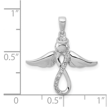 Anhänger „Engel“ aus rhodiniertem Sterlingsilber mit Diamant