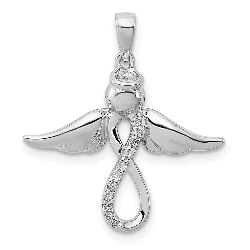 Anhänger „Engel“ aus rhodiniertem Sterlingsilber mit Diamant