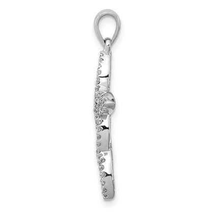 Diamant-Anhänger aus rhodiniertem Sterlingsilber