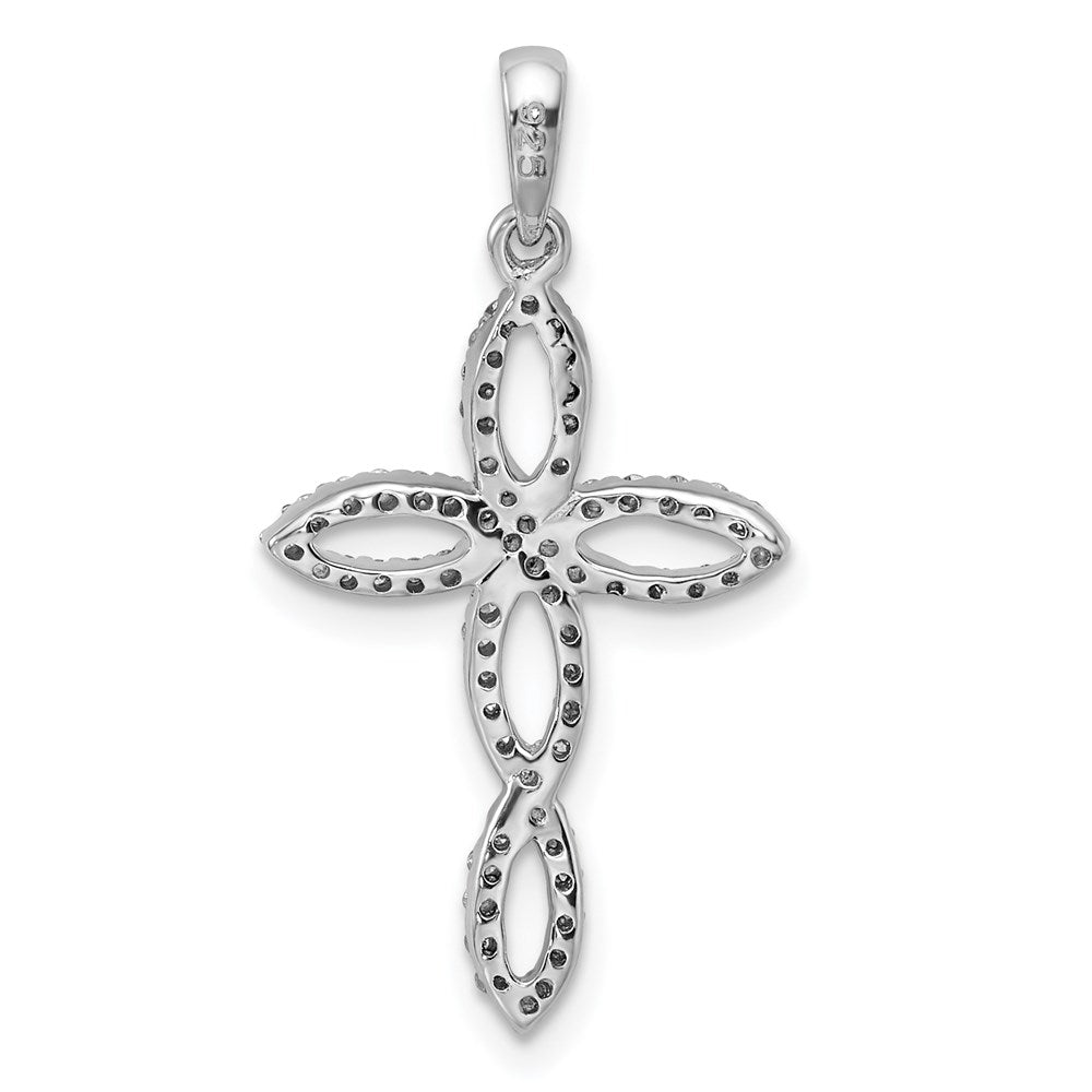Diamant-Anhänger aus rhodiniertem Sterlingsilber