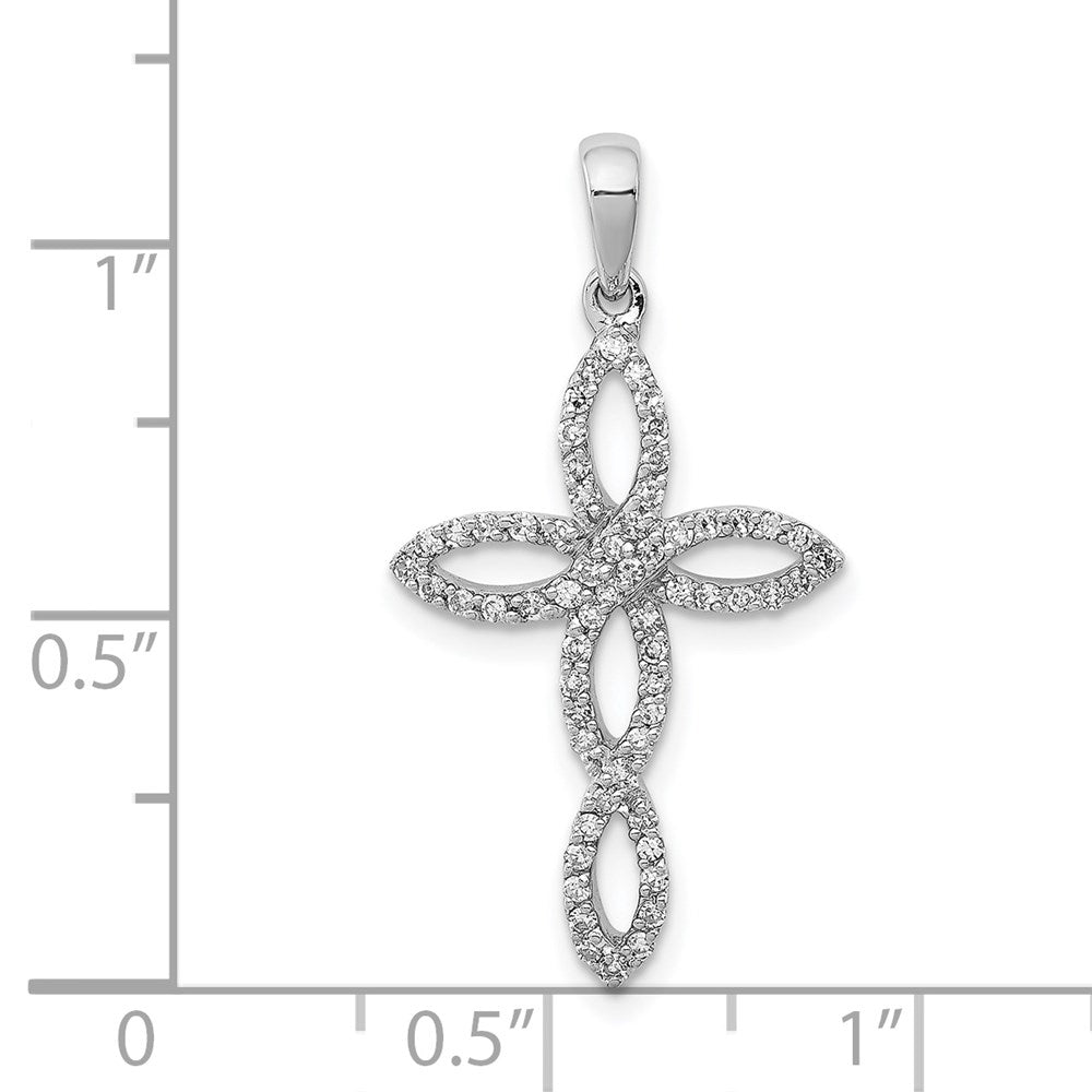 Diamant-Anhänger aus rhodiniertem Sterlingsilber