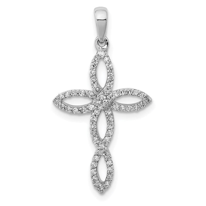 Diamant-Anhänger aus rhodiniertem Sterlingsilber
