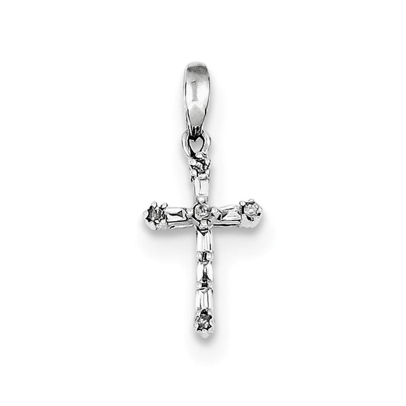 Diamant-Anhänger aus rhodiniertem Sterlingsilber
