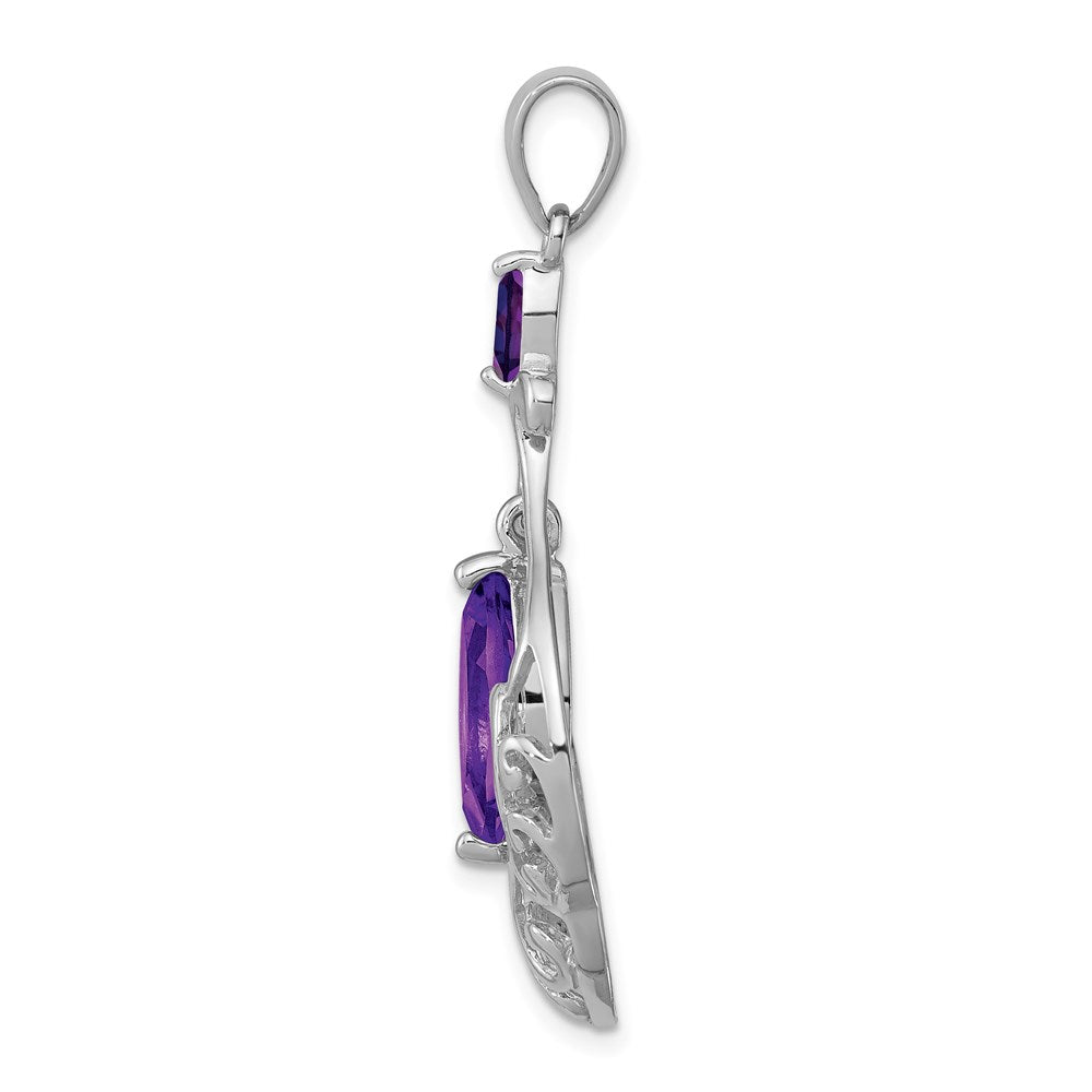 Sterlingsilber Rhodiniert Amethyst Fantasie Anhänger
