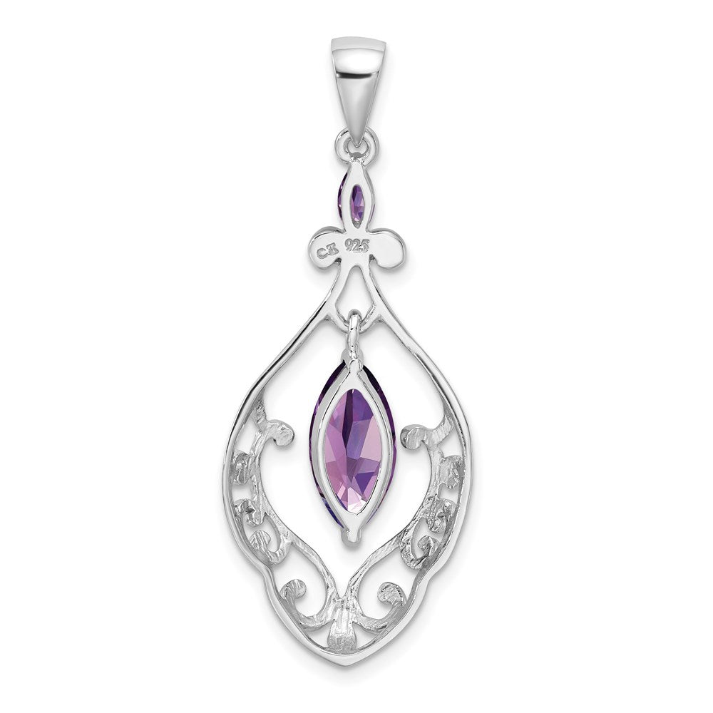 Sterlingsilber Rhodiniert Amethyst Fantasie Anhänger