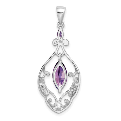 Sterlingsilber Rhodiniert Amethyst Fantasie Anhänger