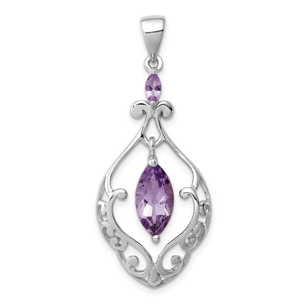 Sterlingsilber Rhodiniert Amethyst Fantasie Anhänger