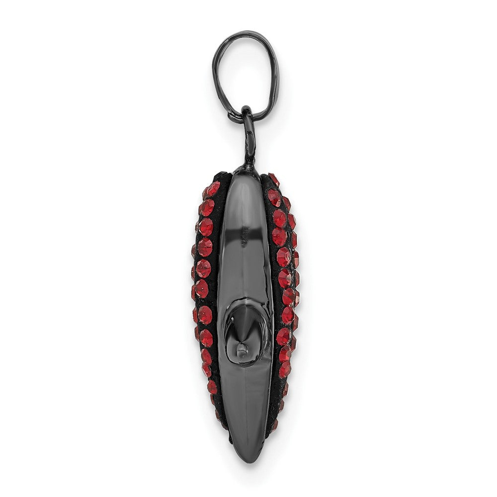 Sterlingsilber Schwarz Keramik Rot Swarovski Kristall X Anhänger