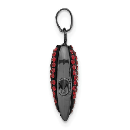 Sterlingsilber Schwarz Keramik Rot Swarovski Kristall X Anhänger