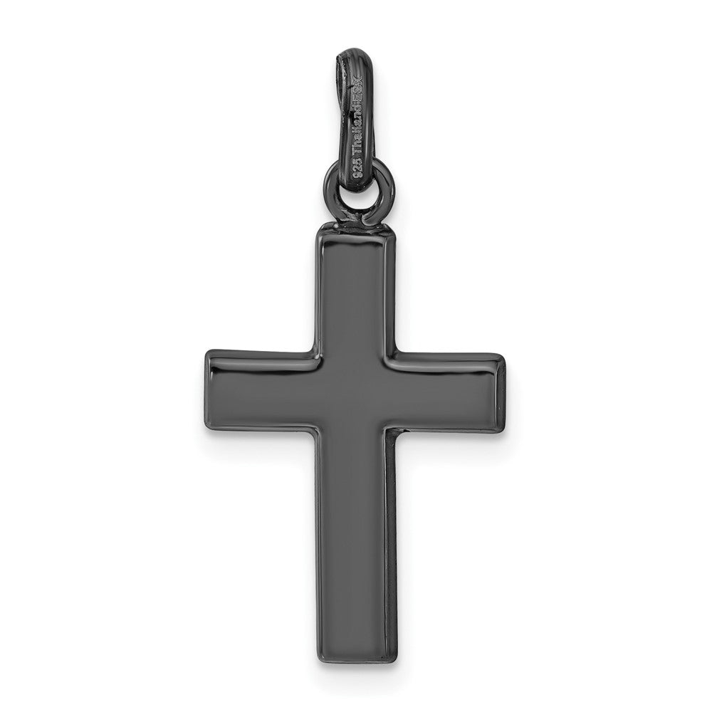 Sterlingsilber Schwarz Keramik Rot Swarovski Kristall Kreuz Anhänger