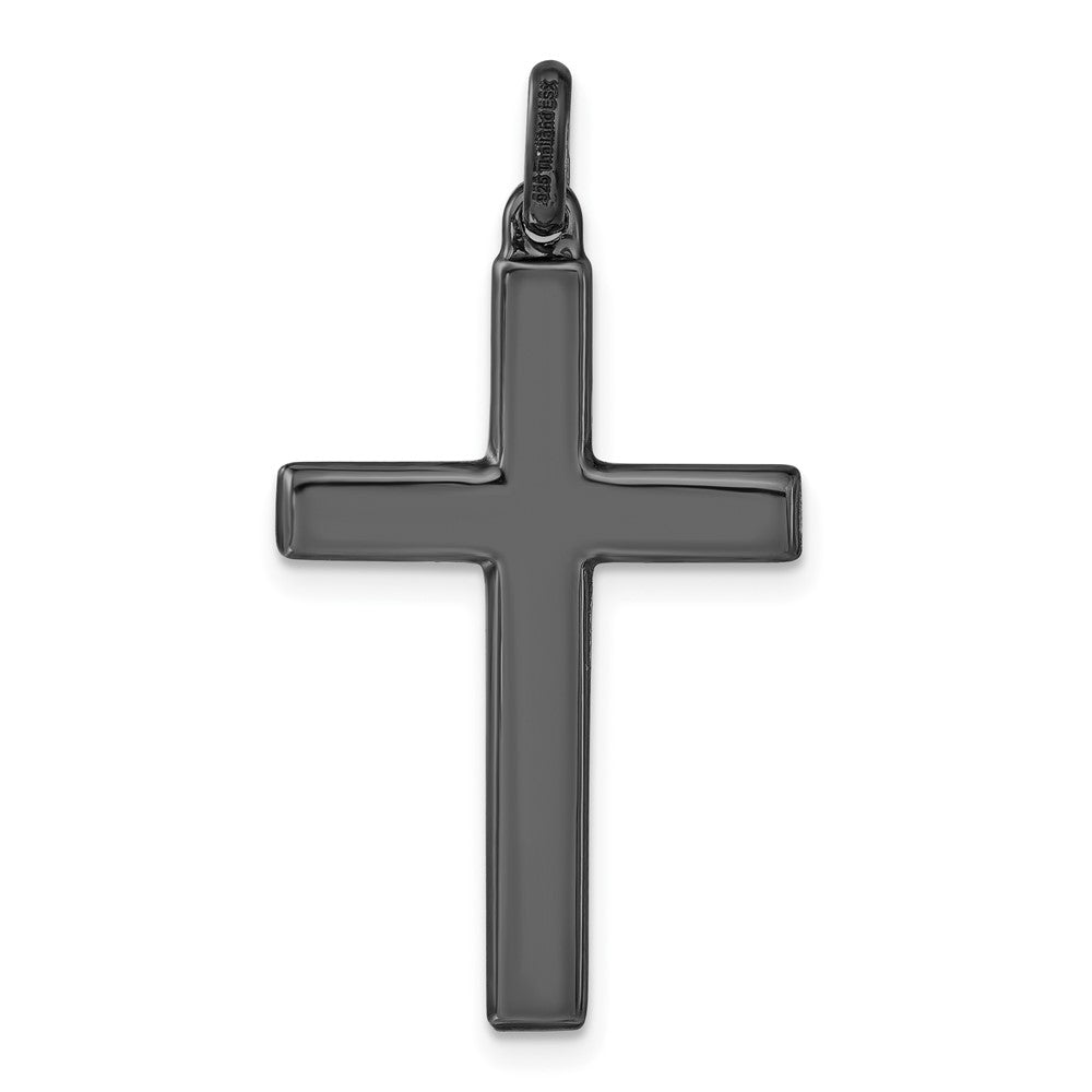 Sterlingsilber Schwarz Keramik Rot Swarovski Kristall Kreuz Anhänger