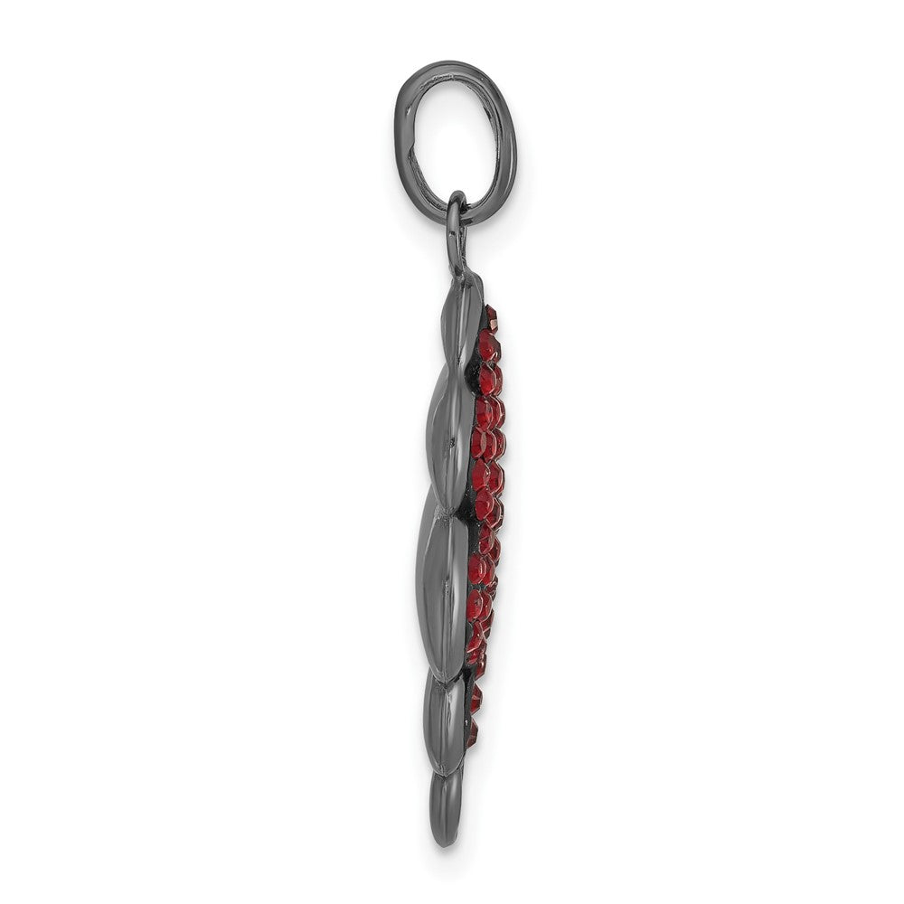 Sterlingsilber Schwarz Keramik Rot Swarovski Elements Flügel Anhänger