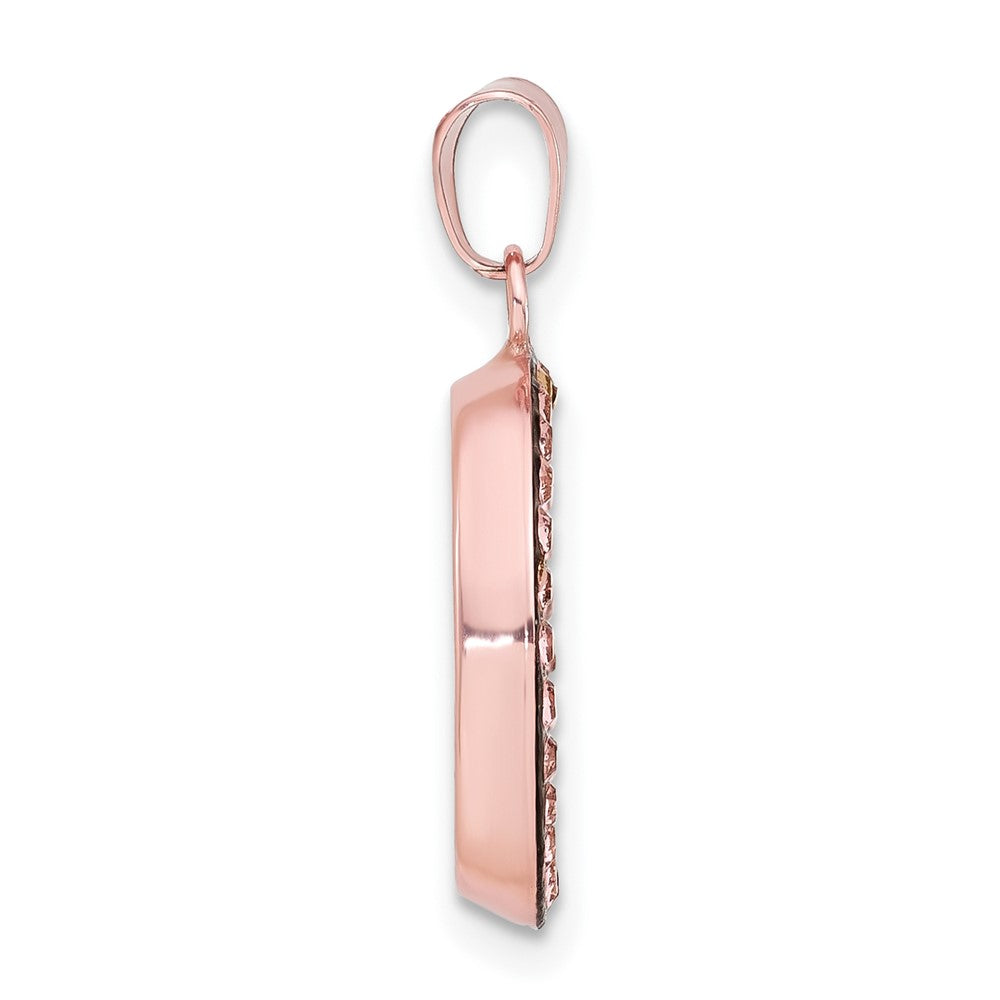 Sterlingsilber Rosa Keramik Swarovski Elements Herz Kreis Anhänger