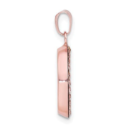 Sterlingsilber Rosa Keramik Swarovski Elements Herz Kreis Anhänger