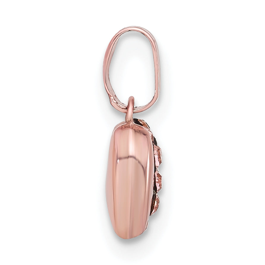 Sterlingsilber Roséfarben Keramik-beschichtet Swarovski Kristall Herz Anhänger