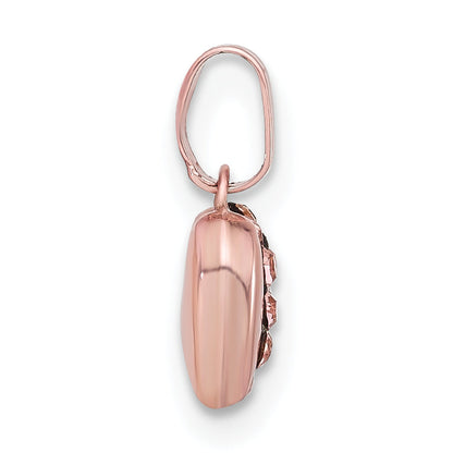Sterlingsilber Roséfarben Keramik-beschichtet Swarovski Kristall Herz Anhänger