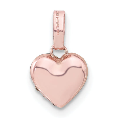 Sterlingsilber Roséfarben Keramik-beschichtet Swarovski Kristall Herz Anhänger