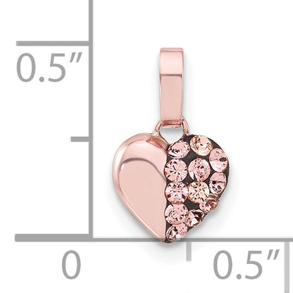 Sterlingsilber Roséfarben Keramik-beschichtet Swarovski Kristall Herz Anhänger
