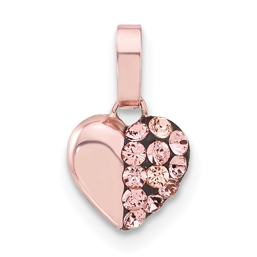 Sterlingsilber Roséfarben Keramik-beschichtet Swarovski Kristall Herz Anhänger
