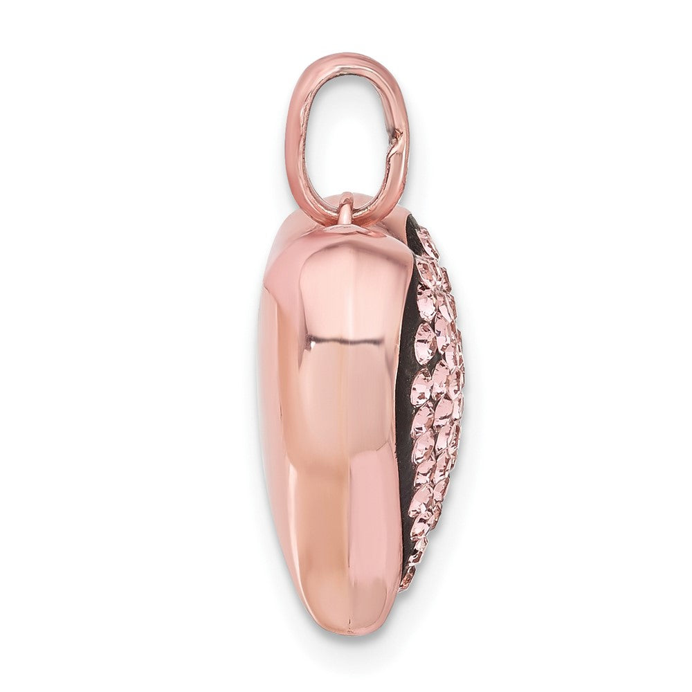 Sterlingsilber Roséfarben Keramik-beschichtet Swarovski Kristall Herz Anhänger