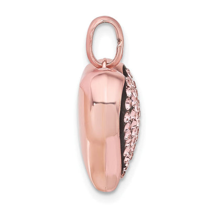 Sterlingsilber Roséfarben Keramik-beschichtet Swarovski Kristall Herz Anhänger