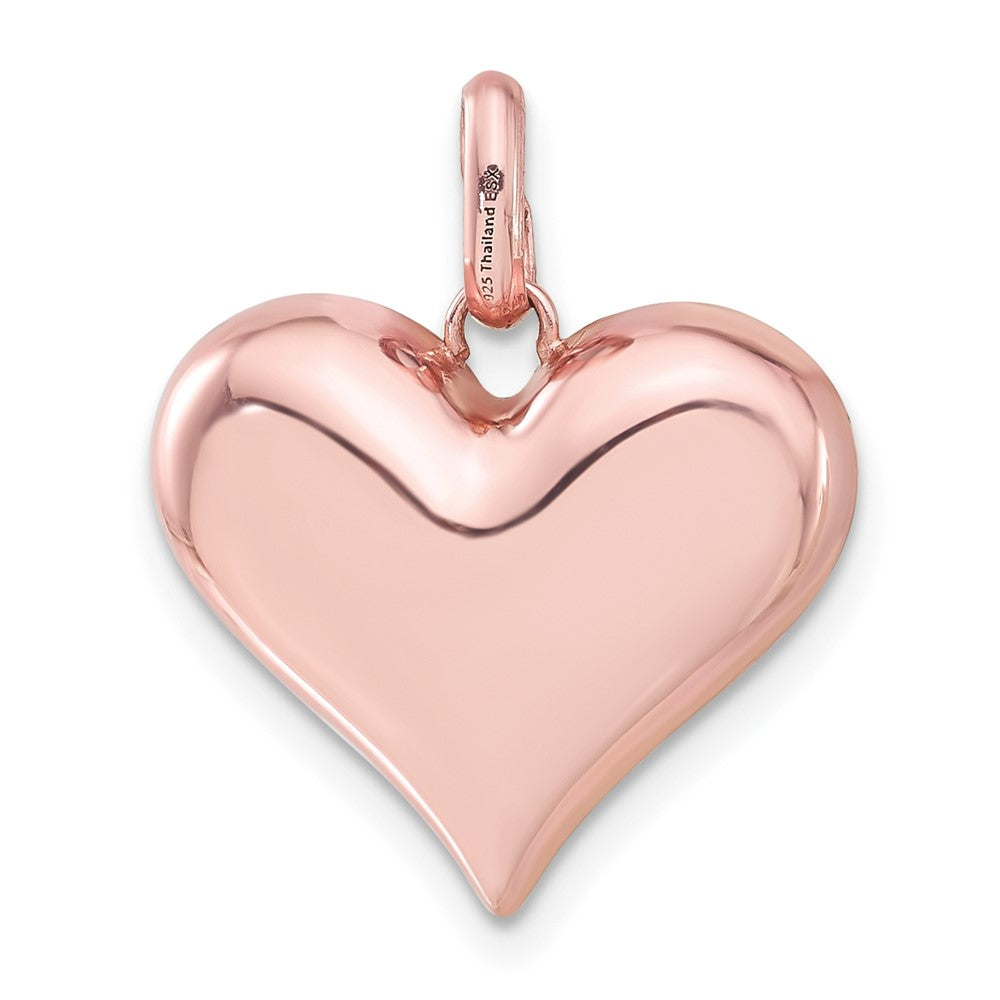 Sterlingsilber Roséfarben Keramik-beschichtet Swarovski Kristall Herz Anhänger