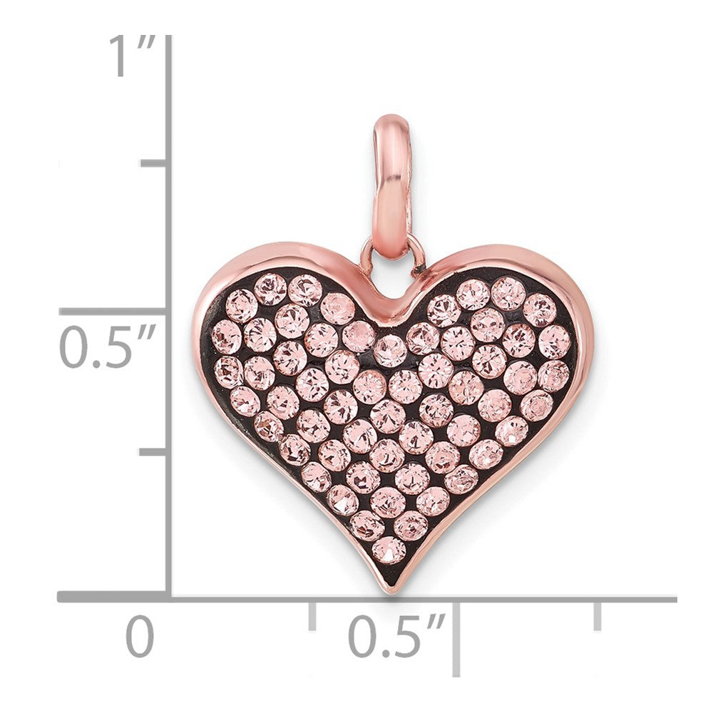 Sterlingsilber Roséfarben Keramik-beschichtet Swarovski Kristall Herz Anhänger