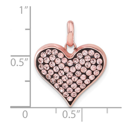 Sterlingsilber Roséfarben Keramik-beschichtet Swarovski Kristall Herz Anhänger