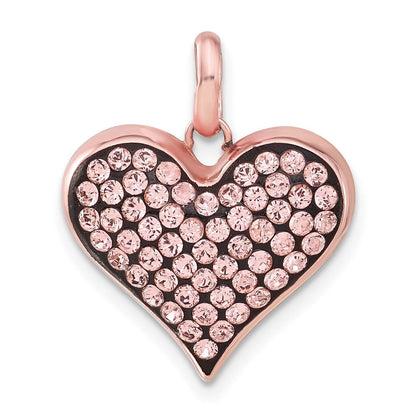 Sterlingsilber Roséfarben Keramik-beschichtet Swarovski Kristall Herz Anhänger
