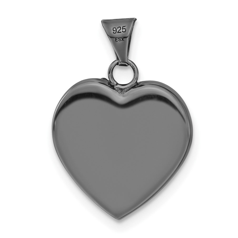 Sterlingsilber Schwarz Keramik Rot Swarovski Kristall Herz Anhänger